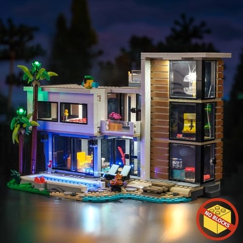 LED Light Set - Compatible with Lego 31153 Modern House