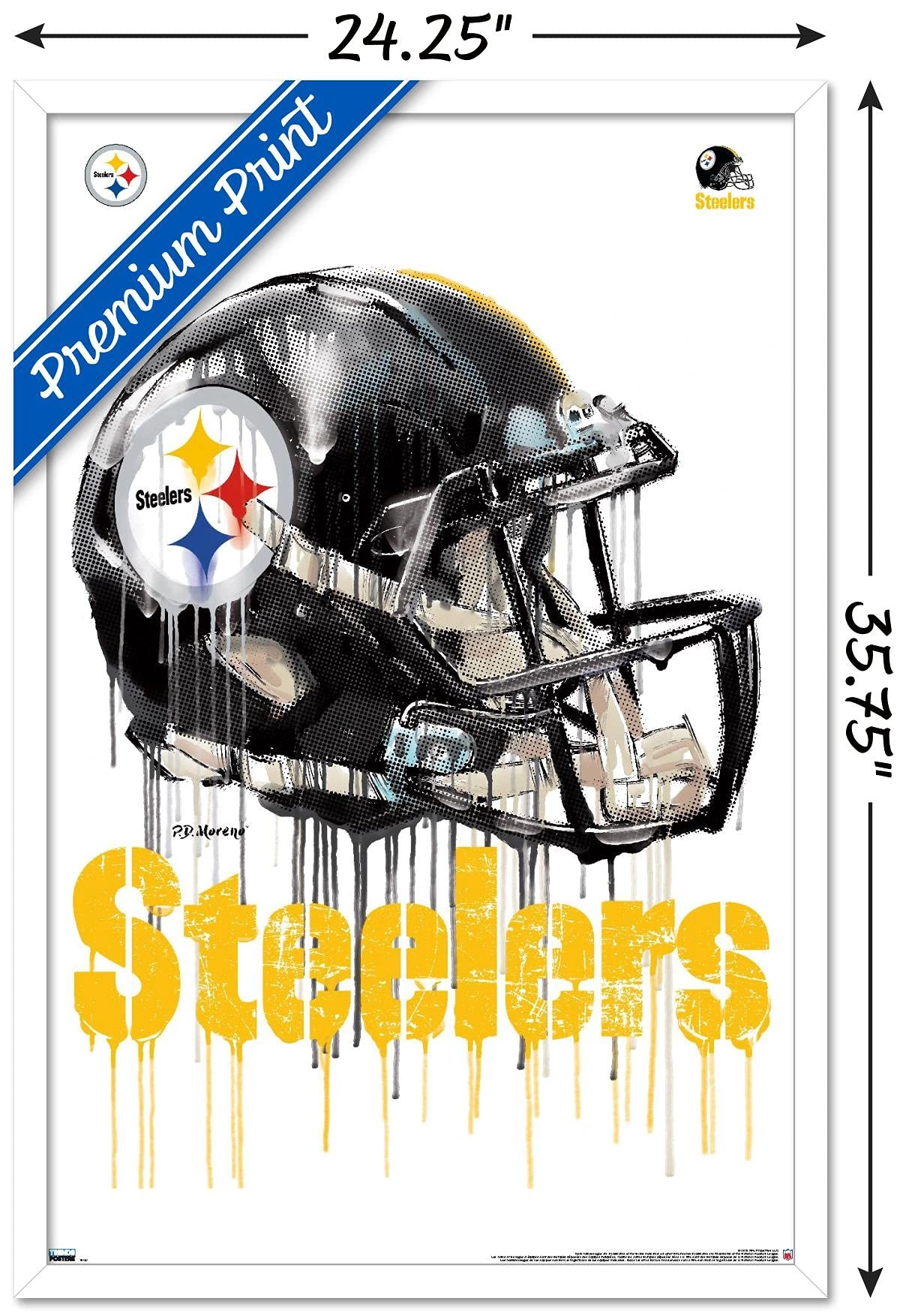 NFL Pittsburgh Steelers - Drip Helmet 20 Wall Poster - Paper 90.8L x 61.6W cm