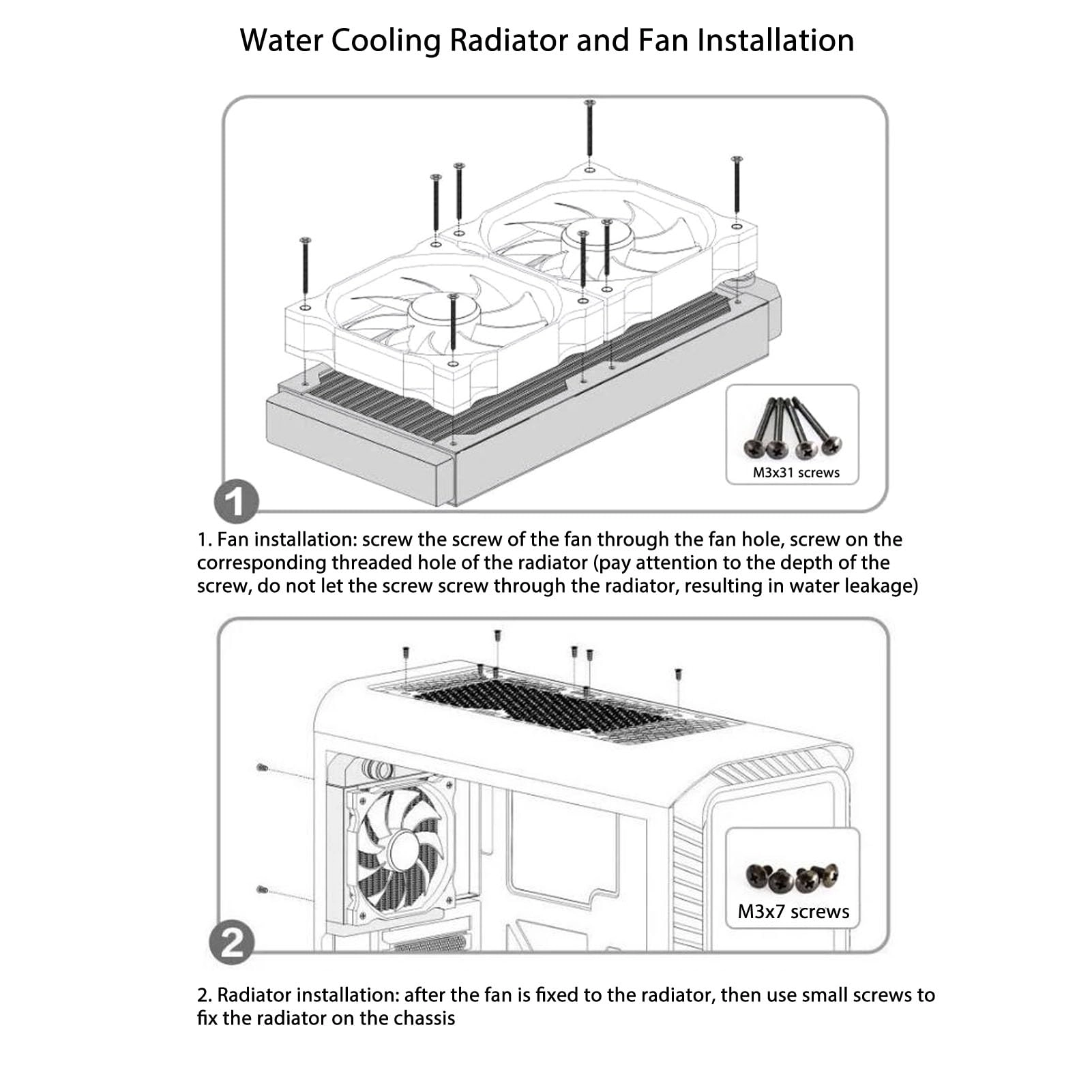 Water Cooling Radiator - 7 Pipe 120mm Red Copper