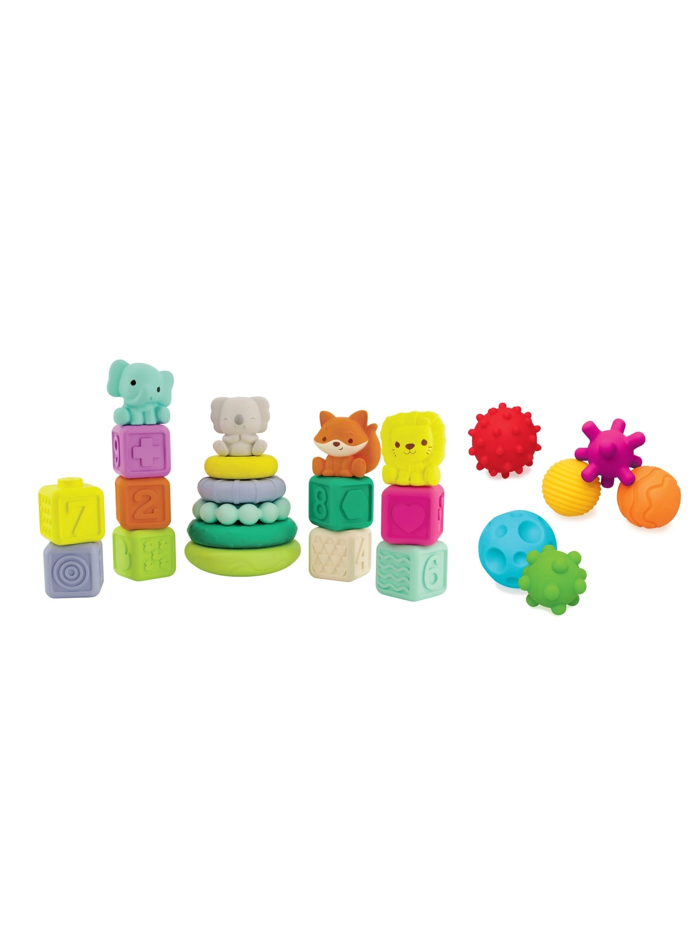 Infantino Stackables Balls Blocks And Buddies Activity Playset - Suitable from Birth 24 pieces