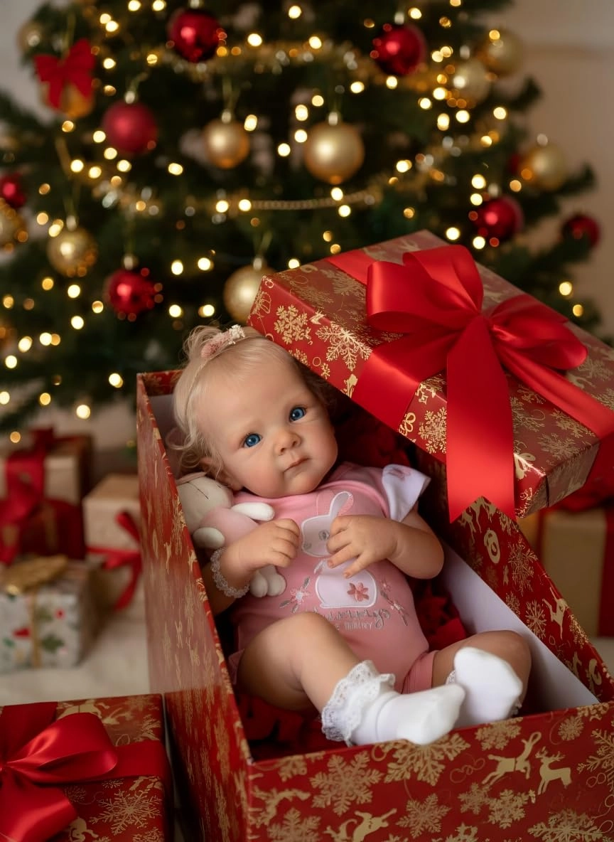 Reborn Baby Doll - 18 Inch 46 cm Silicone Lighter Brown Skin Ages 3+