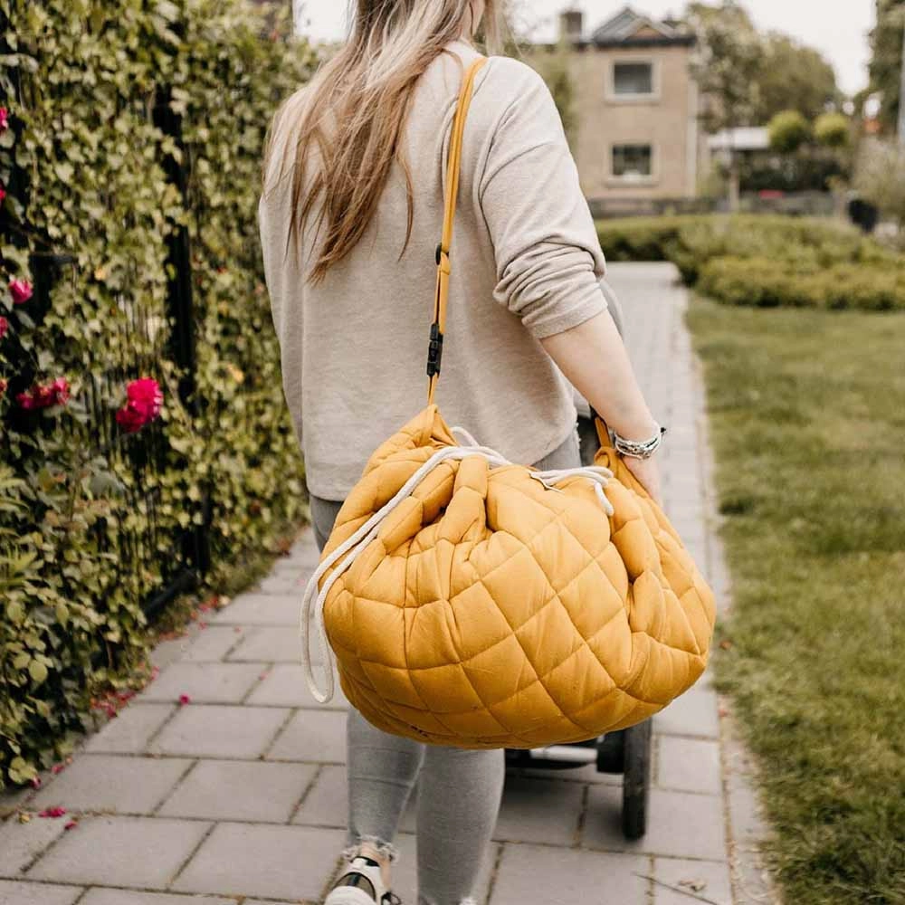 Playmat & Storage Bag - Organic Mustard Chai Tea 6 months