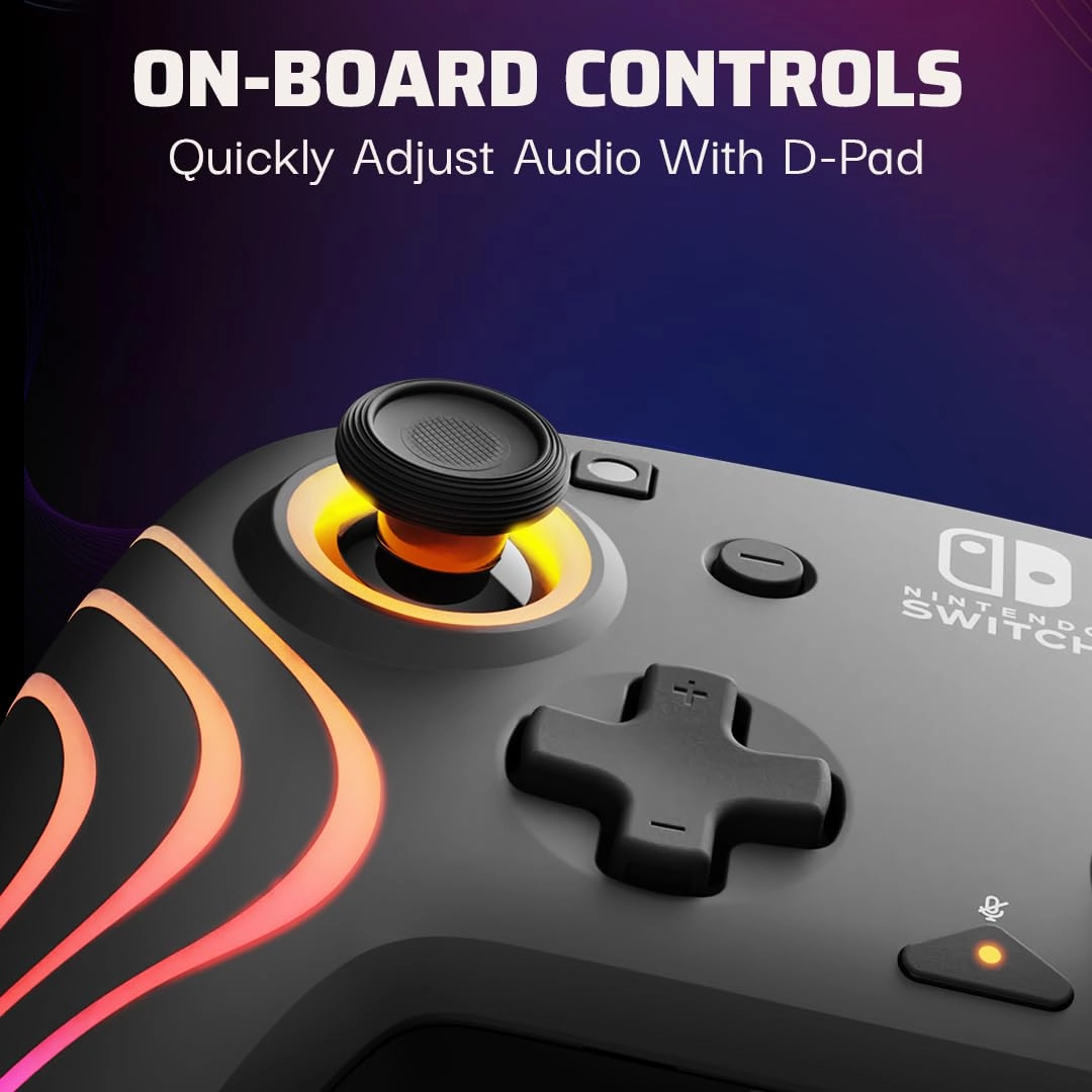 Nintendo Switch AFTER GLOW WAVE WIRED CONTROLLER - Black