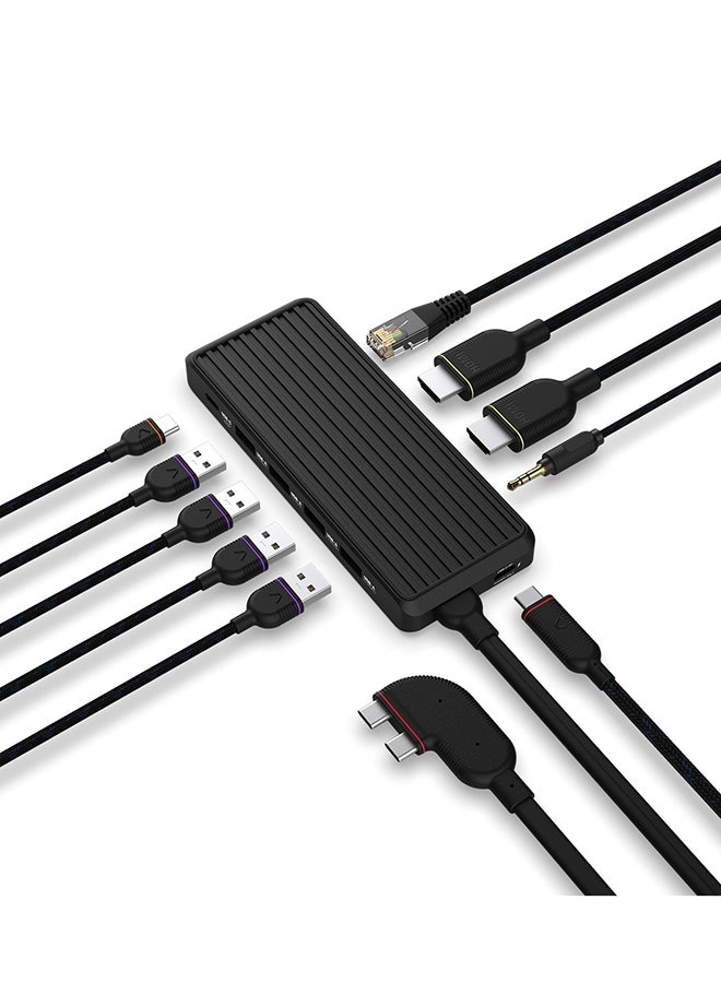 10 Port USB-C Hub - Dual Display 4K@60Hz 100W