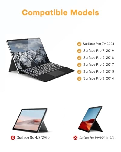 Surface Pro Keyboard - 12.3 inch for Surface Pro 7 Plus 7/6/5/4/3