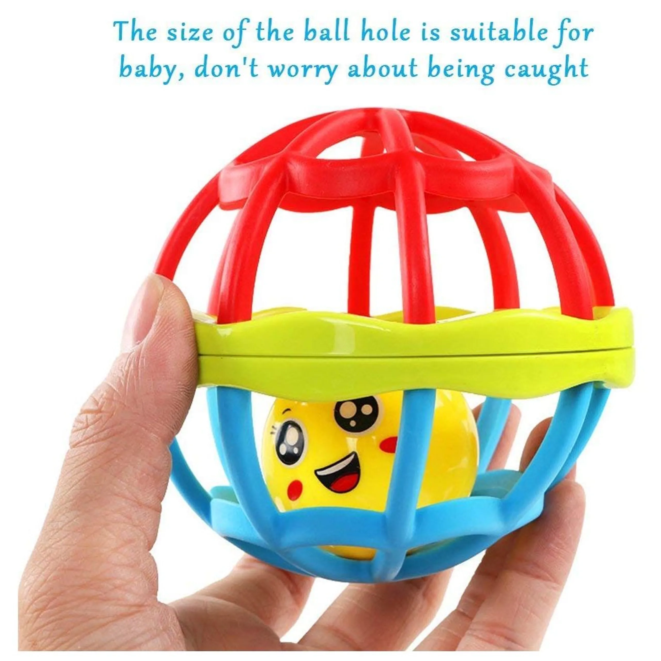 Soft Chewable Rattle Ball Toy - Suitable for 3 Months & Above. soft rubber