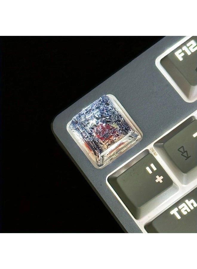 Crystal Style Resin Key Cap - 2PCS 12mm Black＆Blue