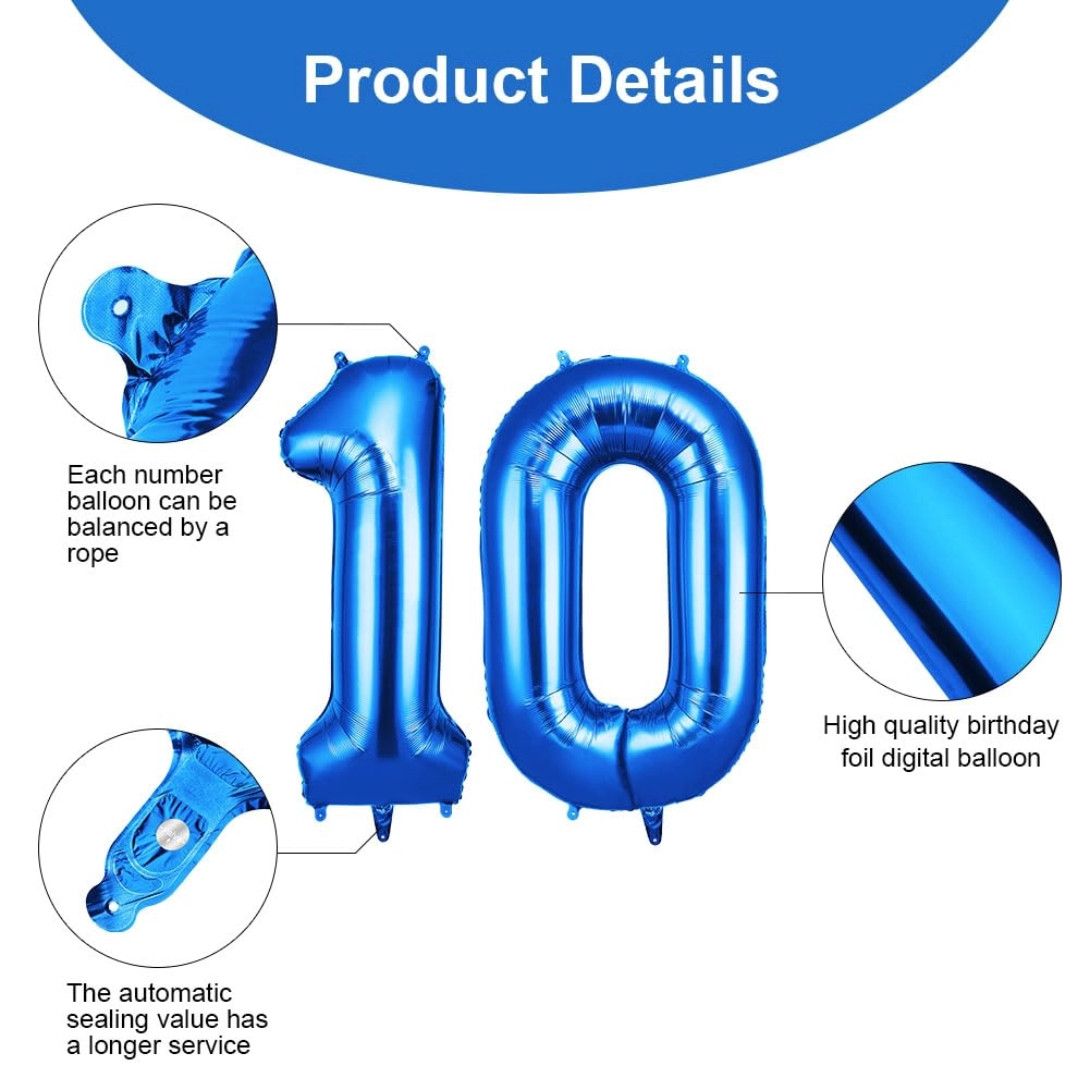 Number 10 - 1.0 count Anniversary, Baby Shower, Birthday, Wedding