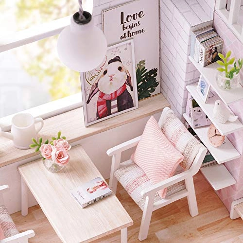 Pinellia Time DIY dollhouse kit - Pink with LED light