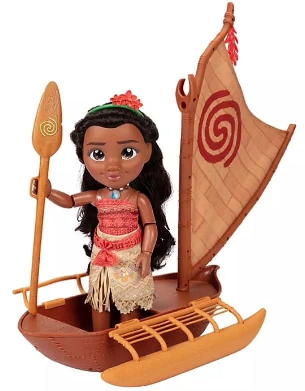 Moana Small Doll + Floating Boat + Friend Figures