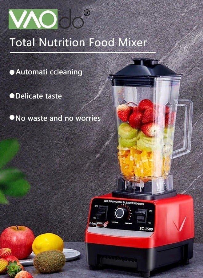 Professional High Speed Countertop Blender - Stainless Steel Blades Dishwasher Safe