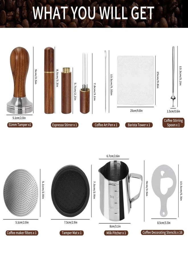 51mm Coffee Tamper - 24PCS 316stainlesss Kit