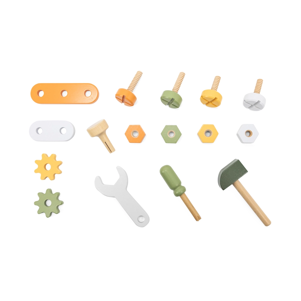 Wooden Tool Box Set - Suitable for 3 years and above 13 wooden components