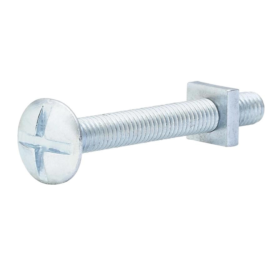 Zinc-Plated Carbon Steel Roofing Nut & Bolt Pack 6mm 50mm