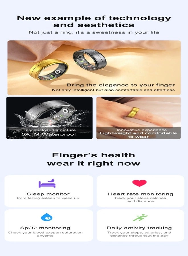 R06 - Smart Ring 5ATM IP68 Heart Rate Oxygen Monitor