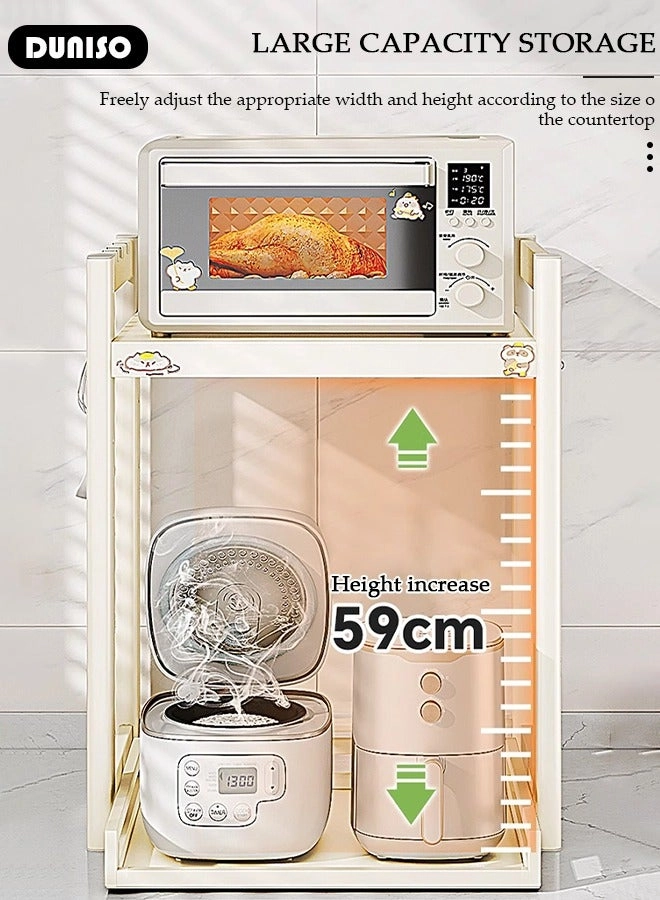 2-Tier Pull Out Microwave Oven Rack