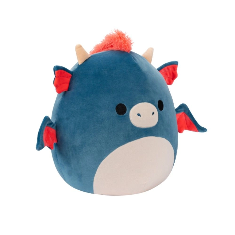 Carin - Large Plush 16 Inch Blue and Orange Dragon