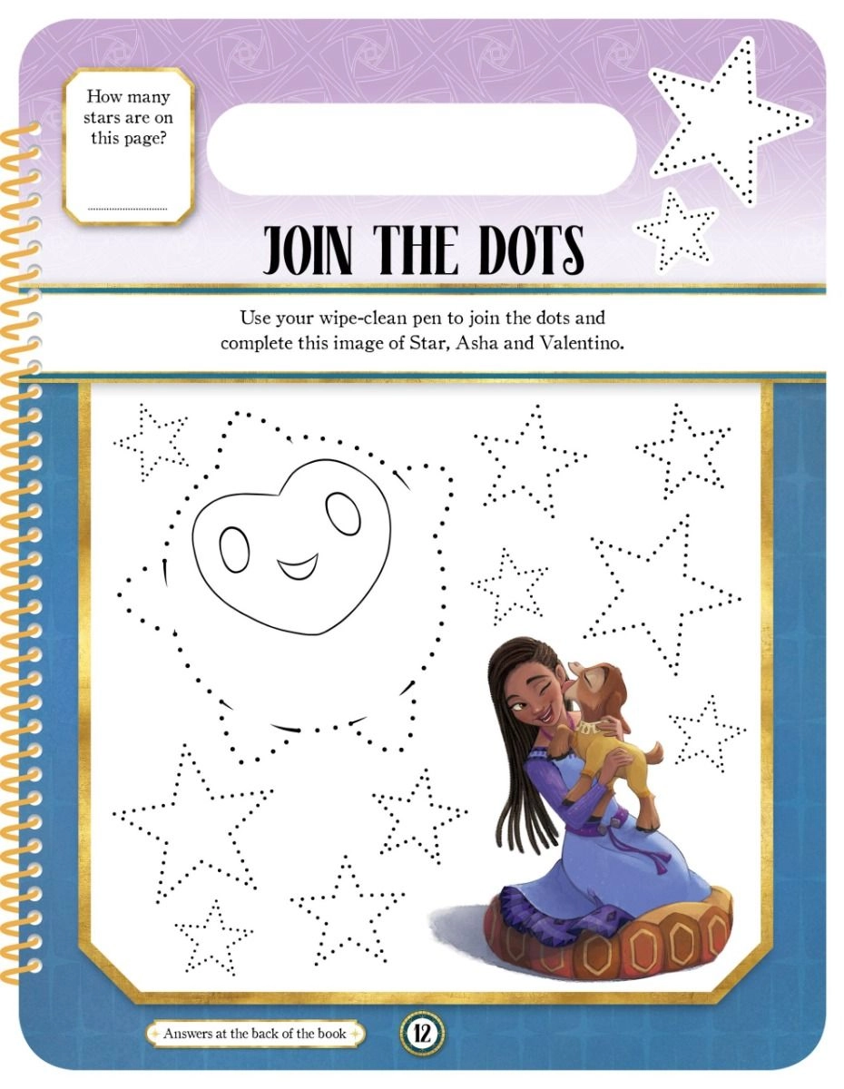 Disney Wish Wipe Clean Activities - 3 +