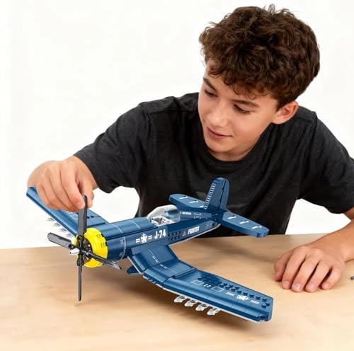 F4U Fighter Aircraft Model Kit (JJ9216) - 767 Pcs Blue