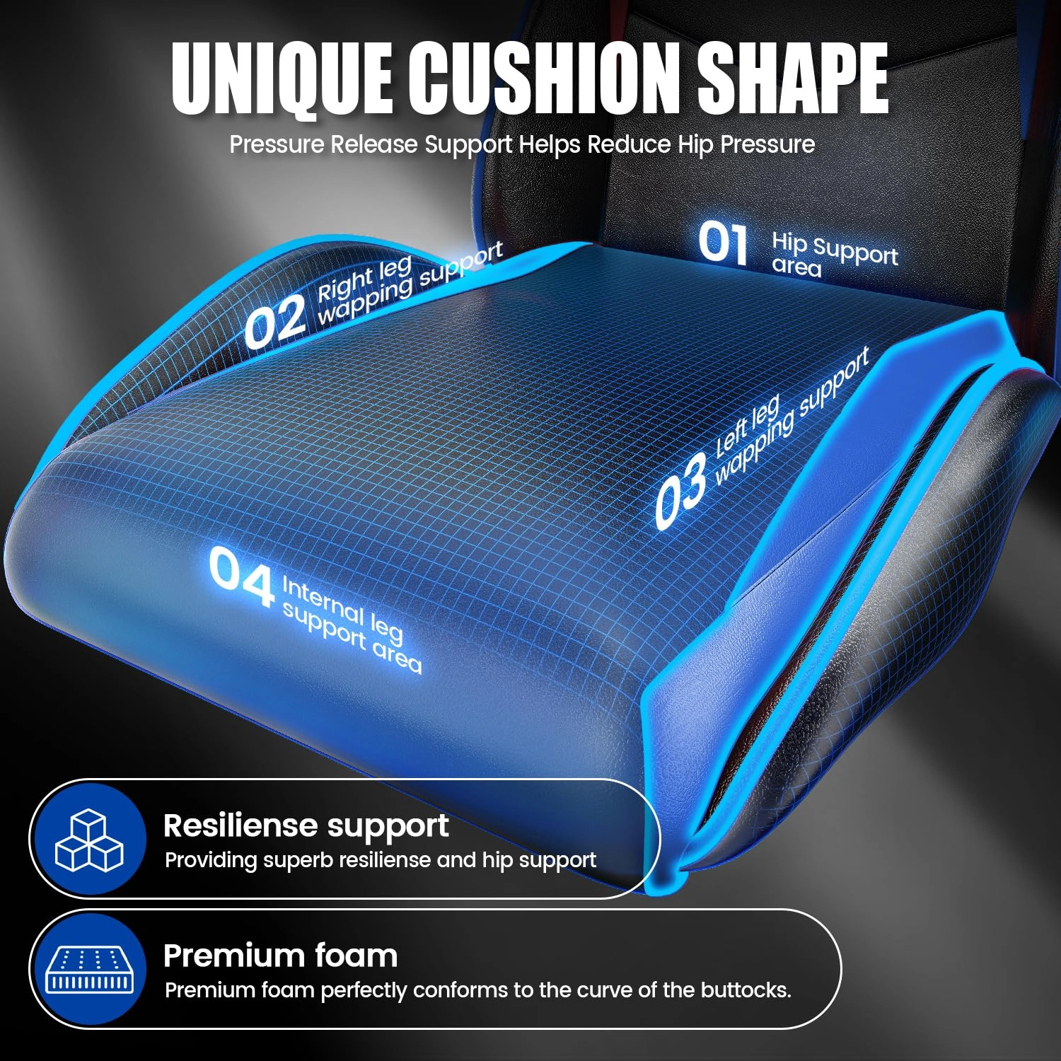 A gaming chair - Adjustable Height Reclining Feature