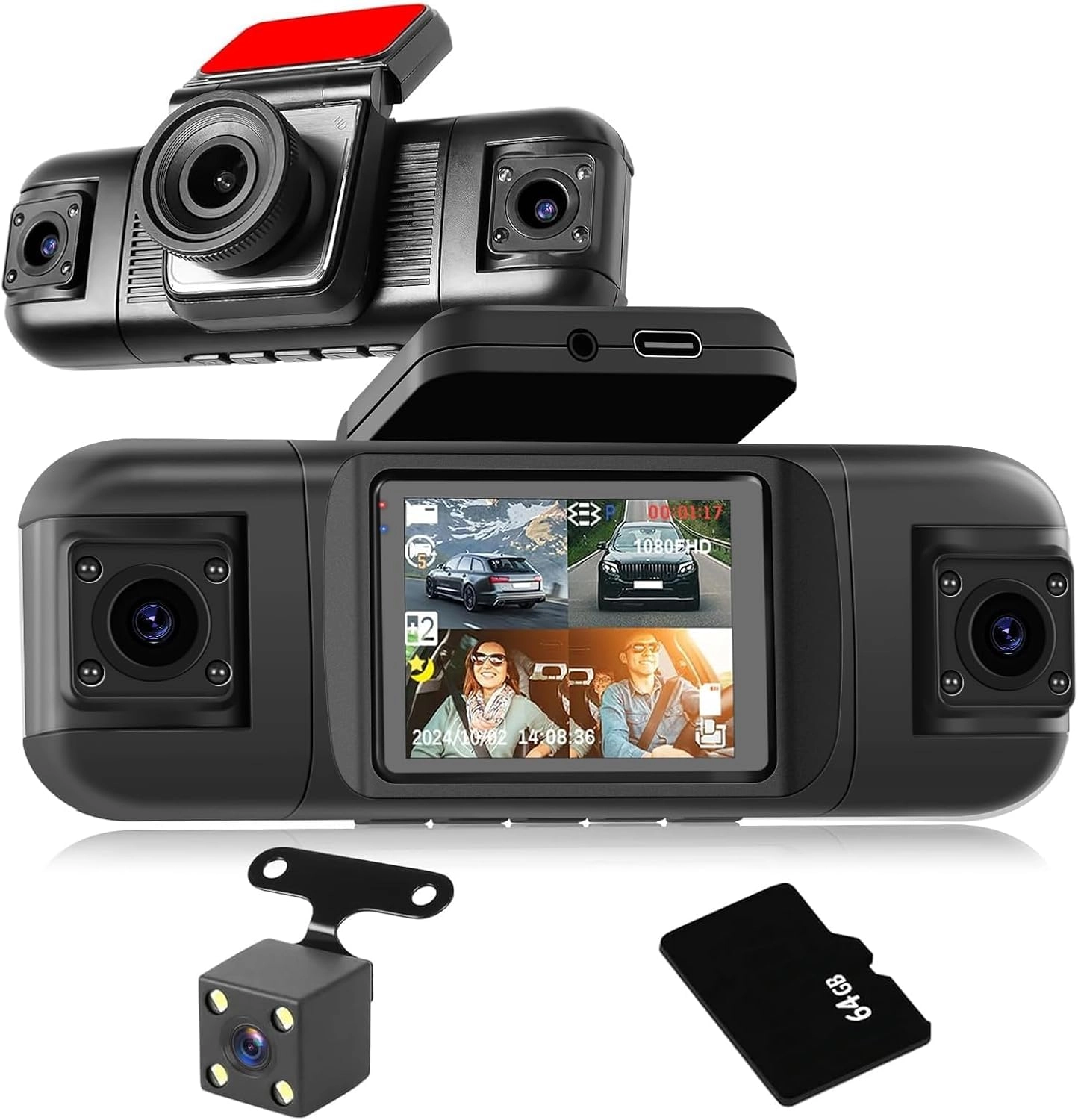 4 Channel Front and Rear Dash Cam - 1080P