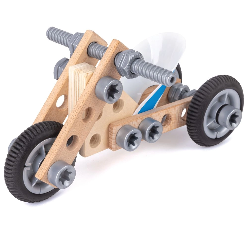 Build 'n' Drive Wooden Motorbike Set - AGES 3+ YEARS 34pcs