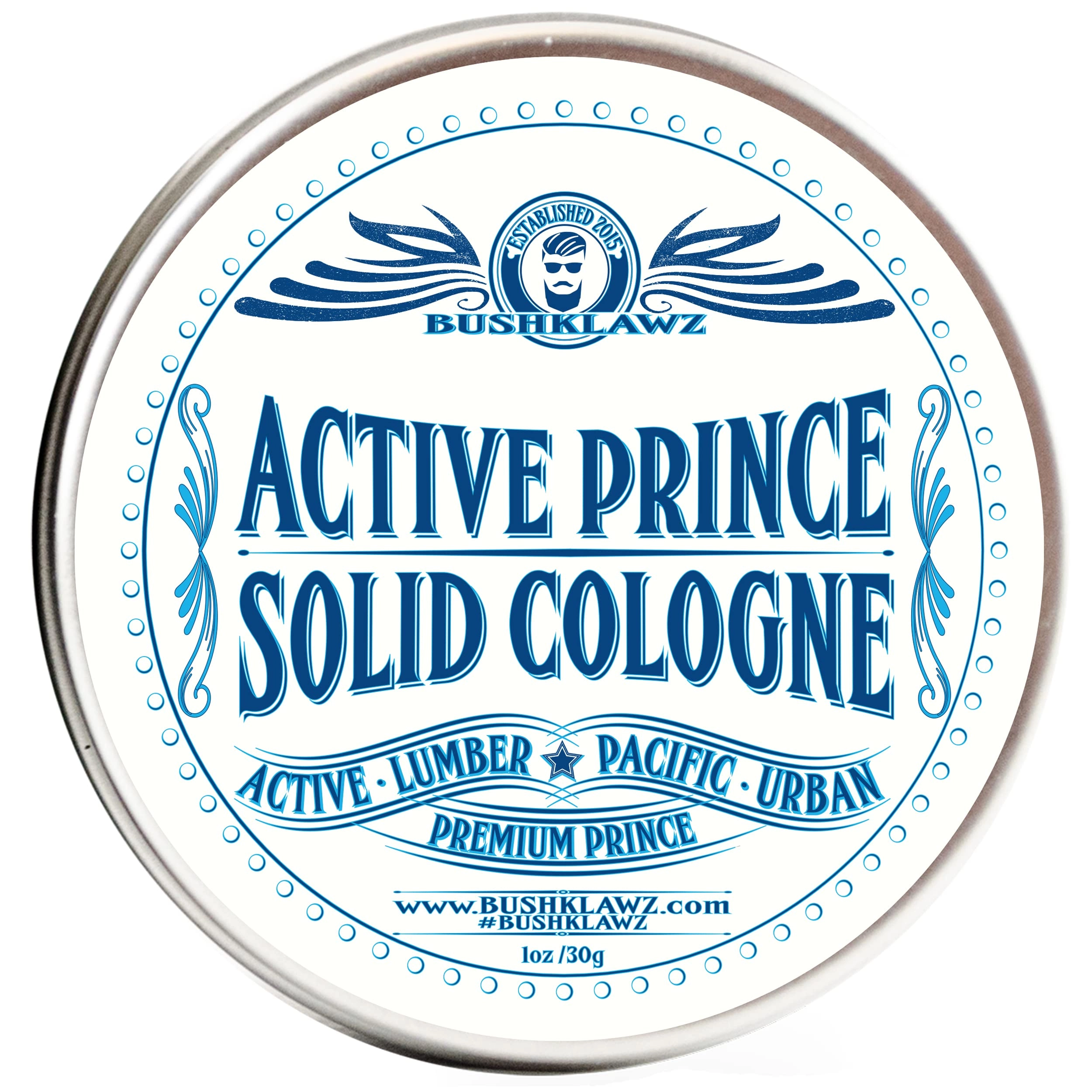BushKlawz Active Prince Solid Cologne Balm - 1 Fluid Ounces Alcohol Free