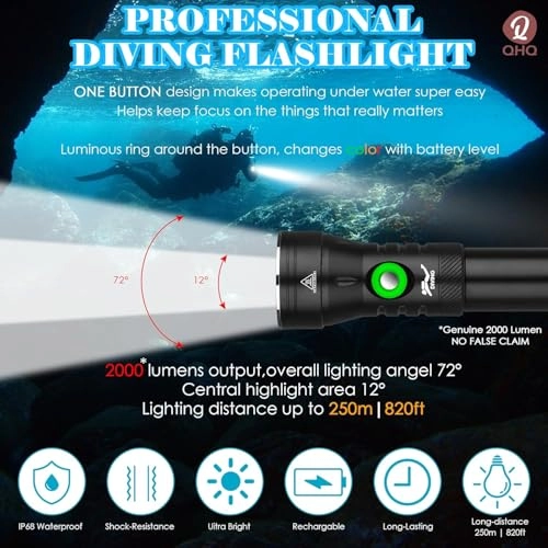 D260 - 2000 Lumens IPX8 100M Waterproof