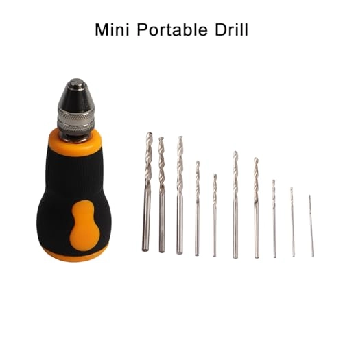 Micro Mini Portable Hand Drill - Carbon Steel + Rubber 1 Count 0.8/1.0/1.2/1.5/1.8/2.0/2.2/2.5/2.8/3.0mm