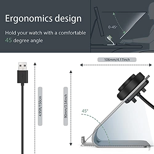 Charging Dock for Amazfit GTR 2, GTR 2e, GTS 2, GTS 2 Mini, GTS 2e, Pop, Pop Pro, BIP U, BIP U Pro, Zepp E, Zepp Z, T-REX Pro - 150cm Cable