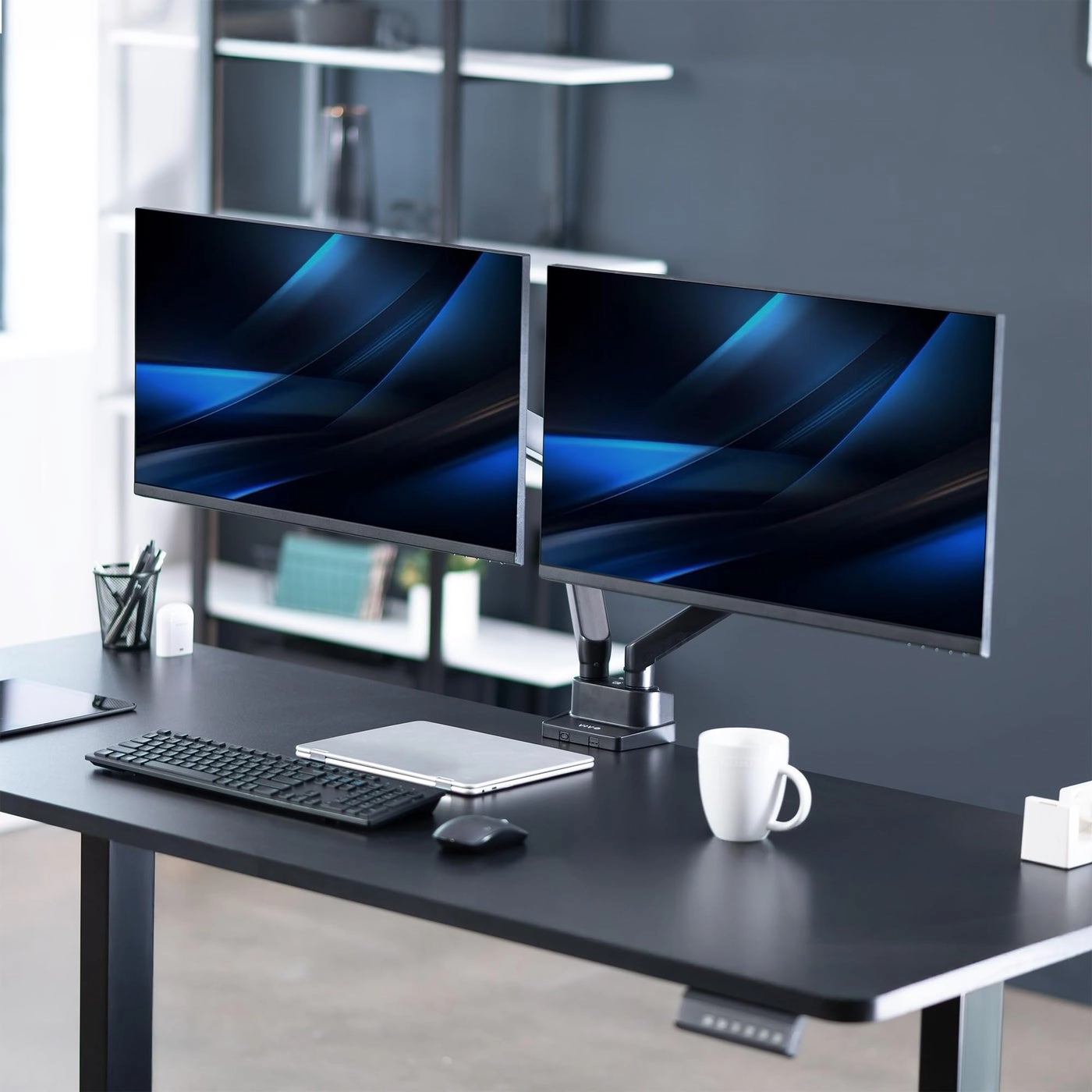 Dual Monitor Desk Mount Stand - two up to 35 inches