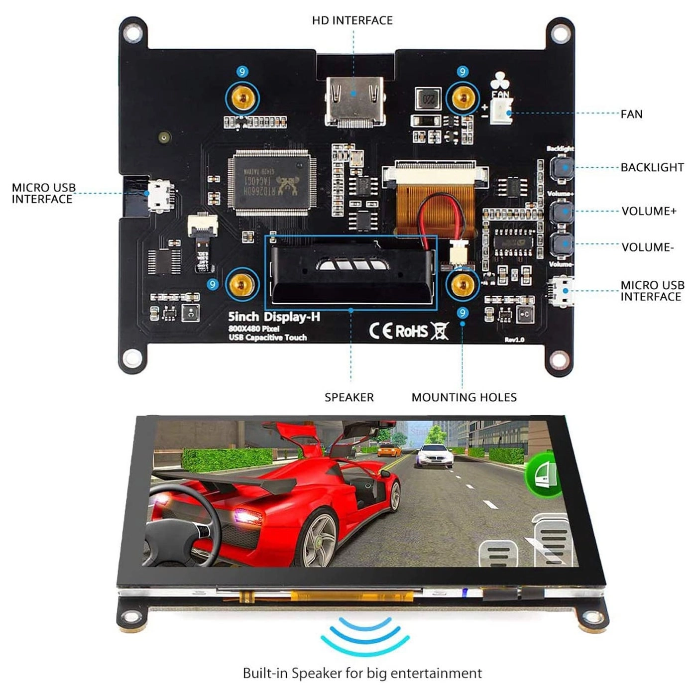 Touch Screen Monitor - 5 Inch 800Ã—480