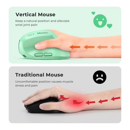 Ergonomic Vertical Mouse - Bluetooth USB