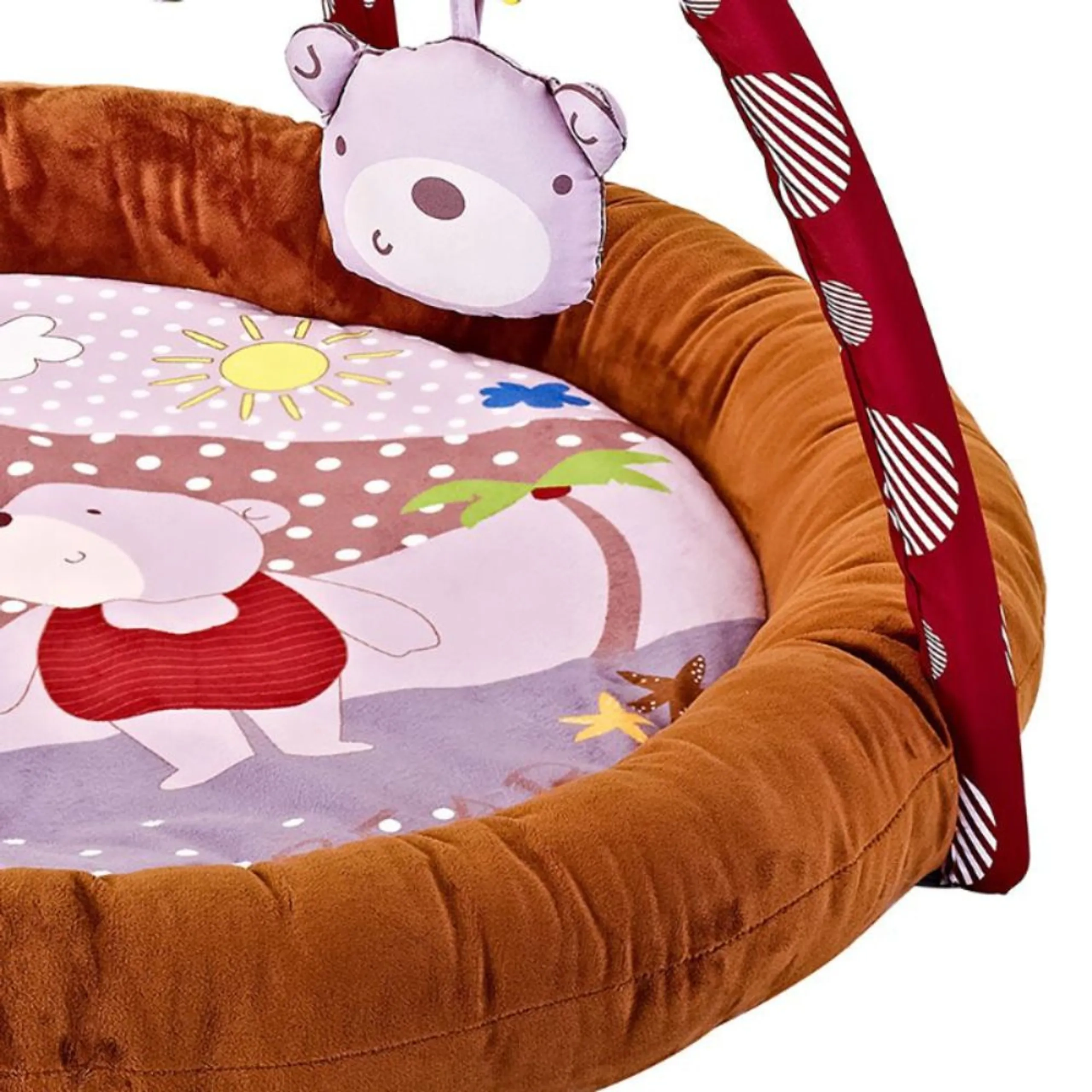 Baby Round Comfy Play Mat & Activity Gym - Suitable for 0 months & above