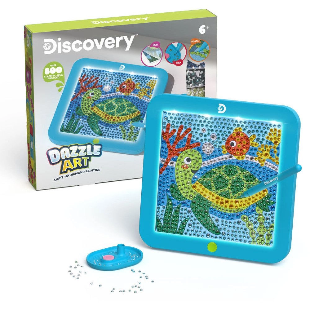 Discovery Paper Dazzle Art Light-Up Diamond Painting Kit - sea turtle over 800 gems