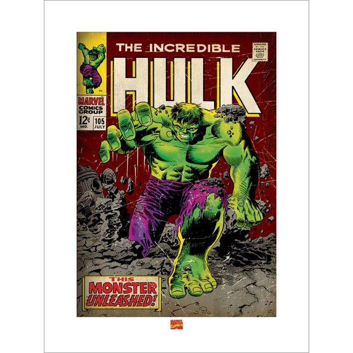 PYRAMID POSTERS Incredible Hulk Monster Unleashed Art Print - 230 gsm matt-coated art paper 60 x 80 cm