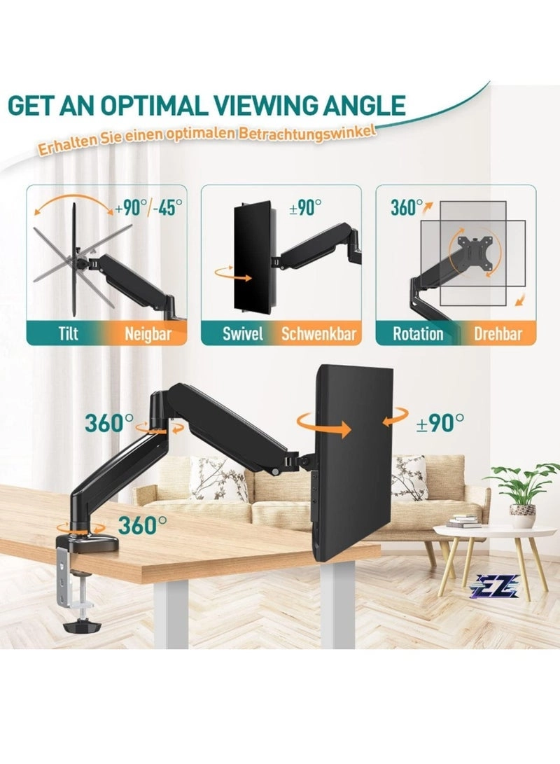 Single Monitor Arm - Single 13-32 Inch VESA 75x75/100x100mm