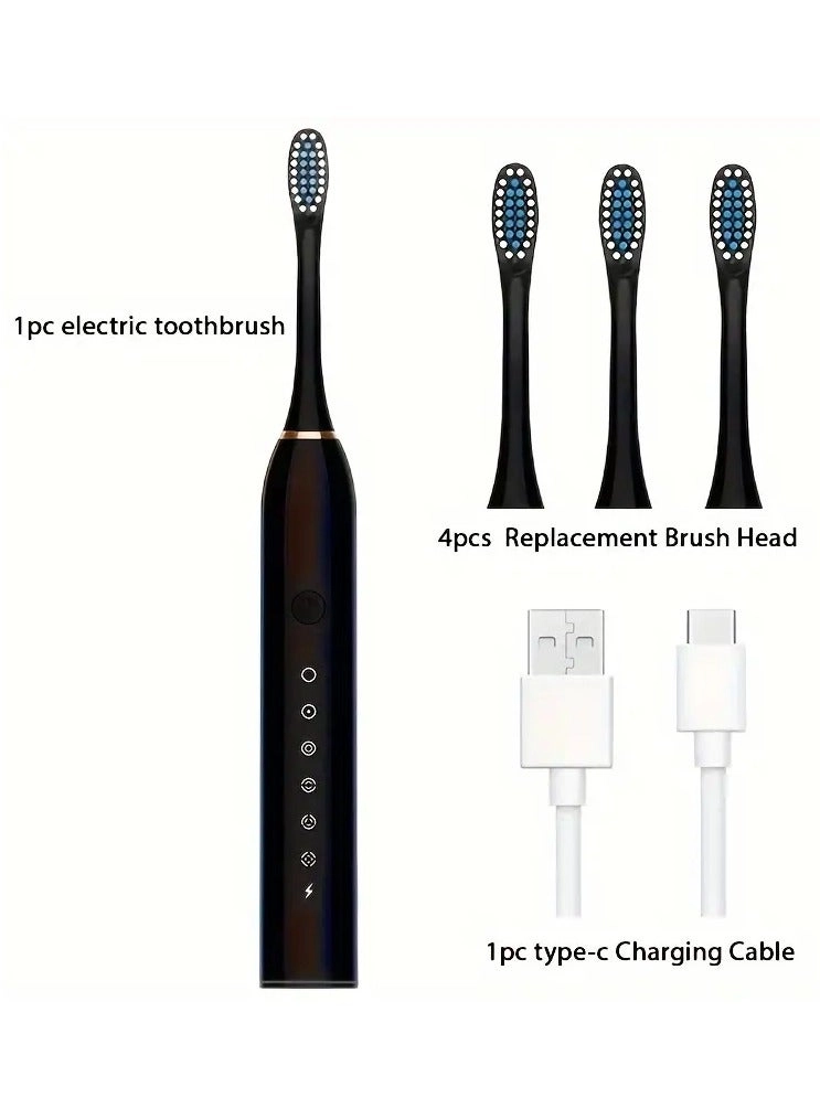 Sonic Electric Toothbrush - 4 Brush Heads 6 Modes