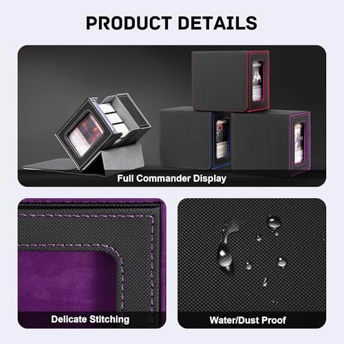 Trading Card Deck Box - Black/Red Modern