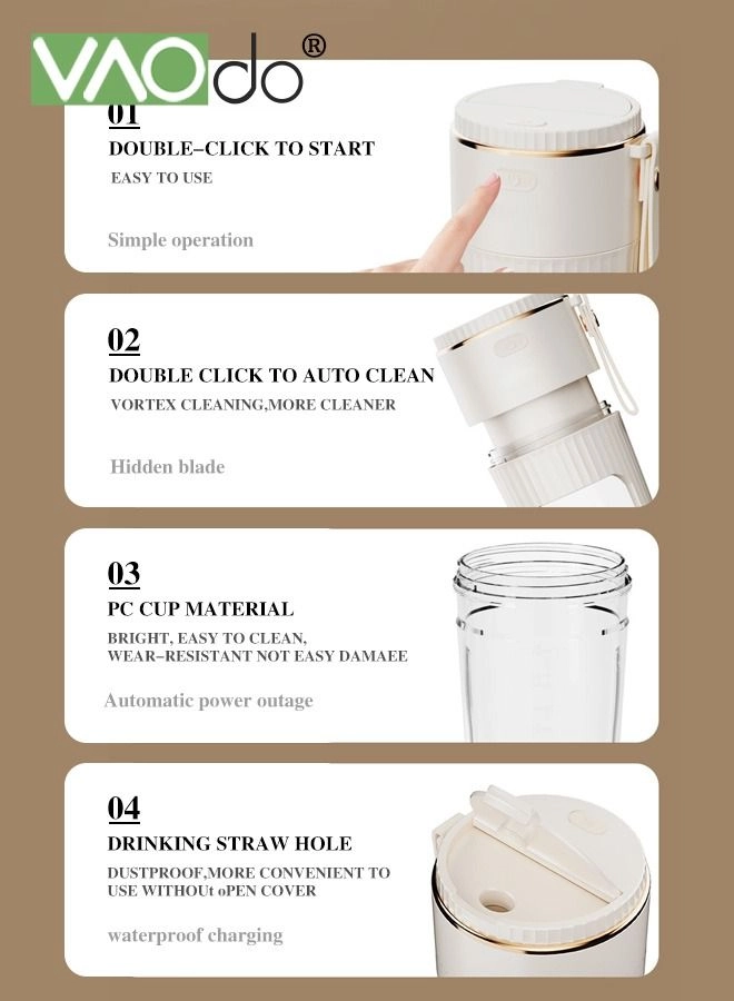 Portable Mini Blender - Rechargeable USB BPA-Free One-handed Drinking
