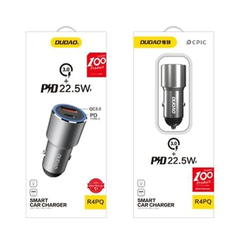 Dual Port Smart Car Charger - 22.5W Grey