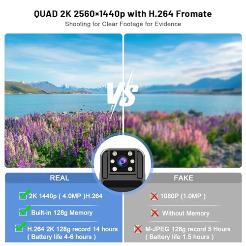 Upgraded1.4 Screen Body Camera - 1440p 128GB