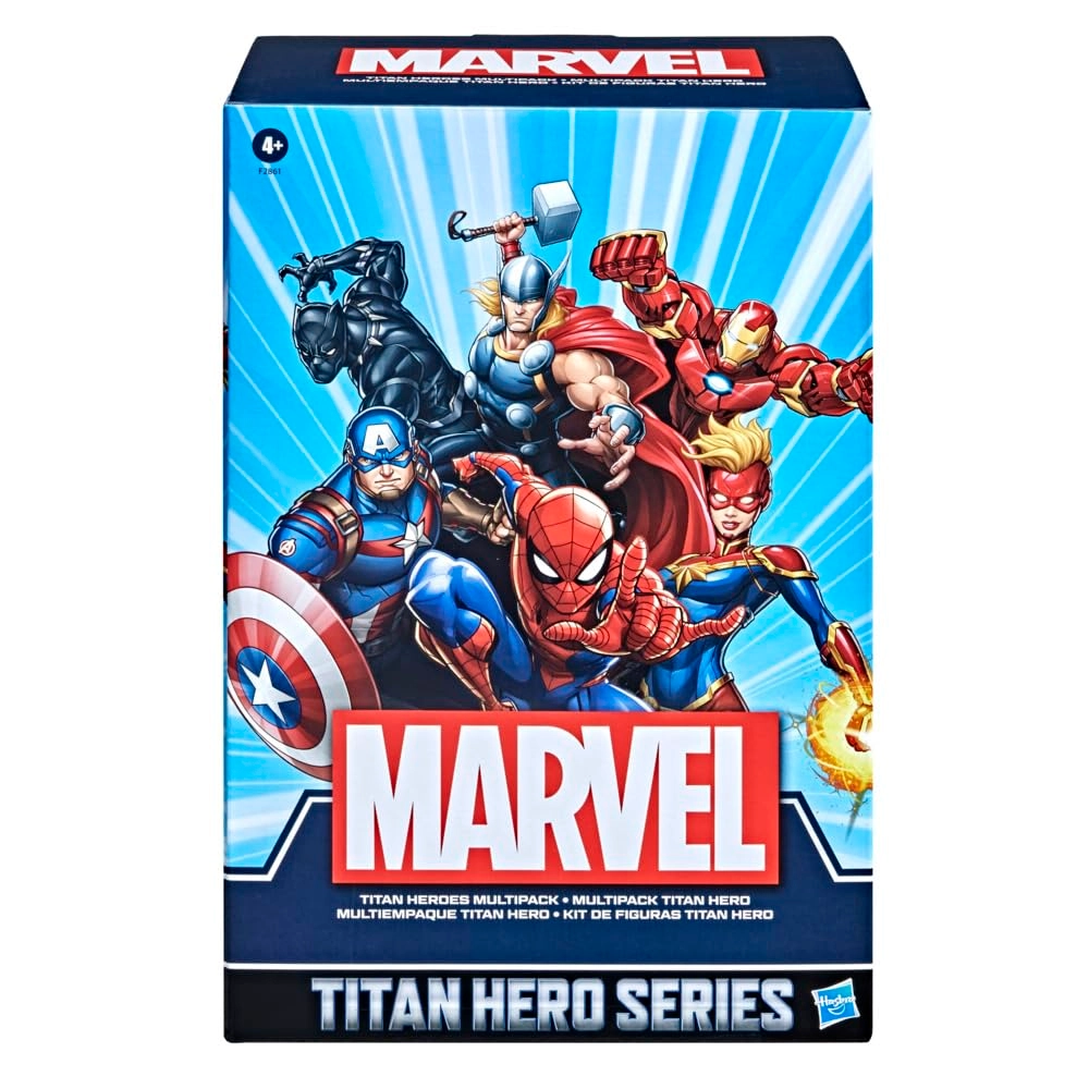 Hasbro Titan Hero Series - 4 Years Spider-Man, Captain America, Iron Man, Thor, Captain Marvel, Black Panther 6-piece