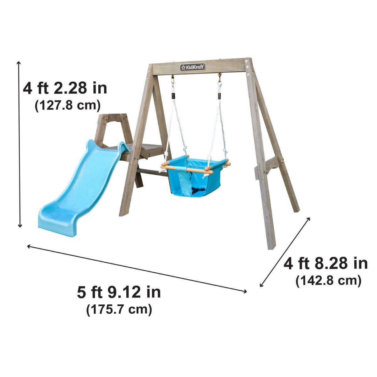 First Play Wooden Swing Set - 18-36 months Wave slide