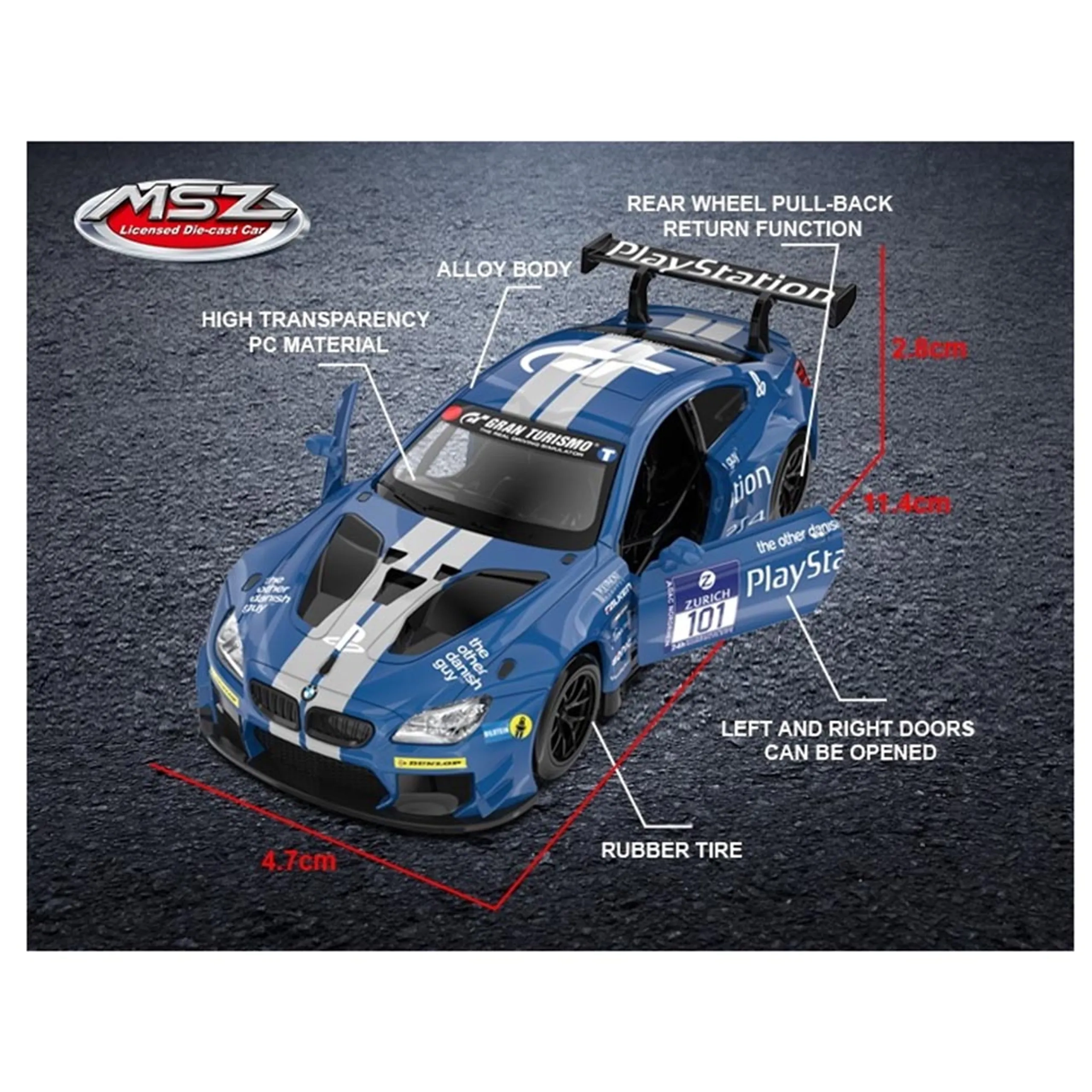 BMW M6 GT3 - Die-Cast Replica - 1:32
