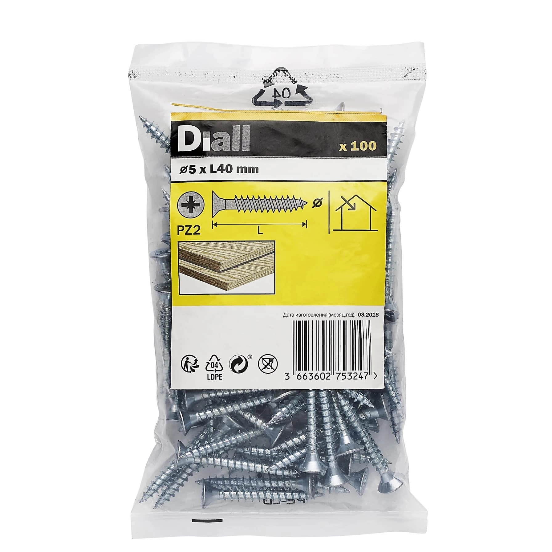 Diall Wood Screw - 40 mm 5 mm
