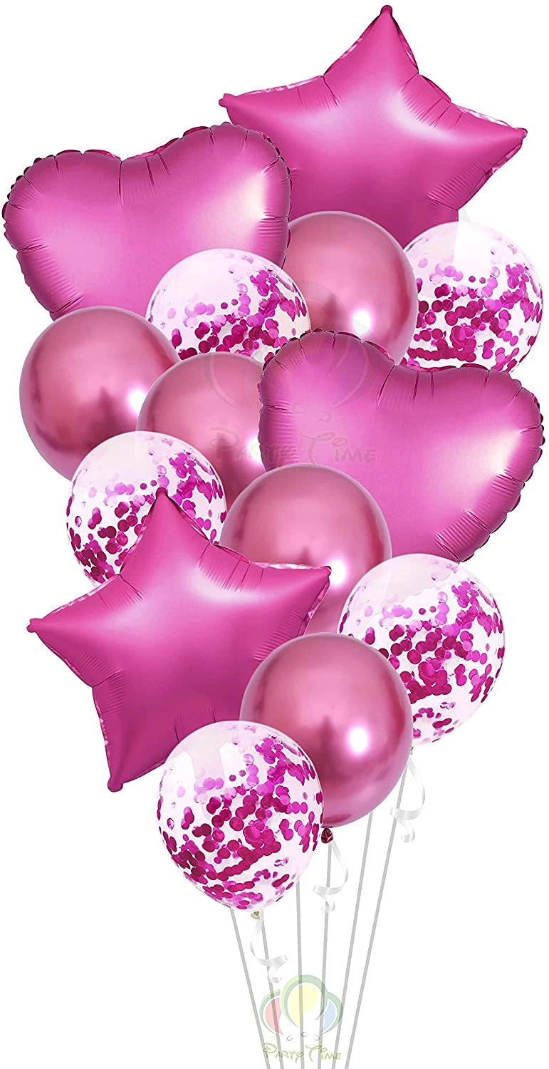 Party Time Trading LLC Decoration Balloons - 14-Pieces Bridal Shower Wedding Birthday