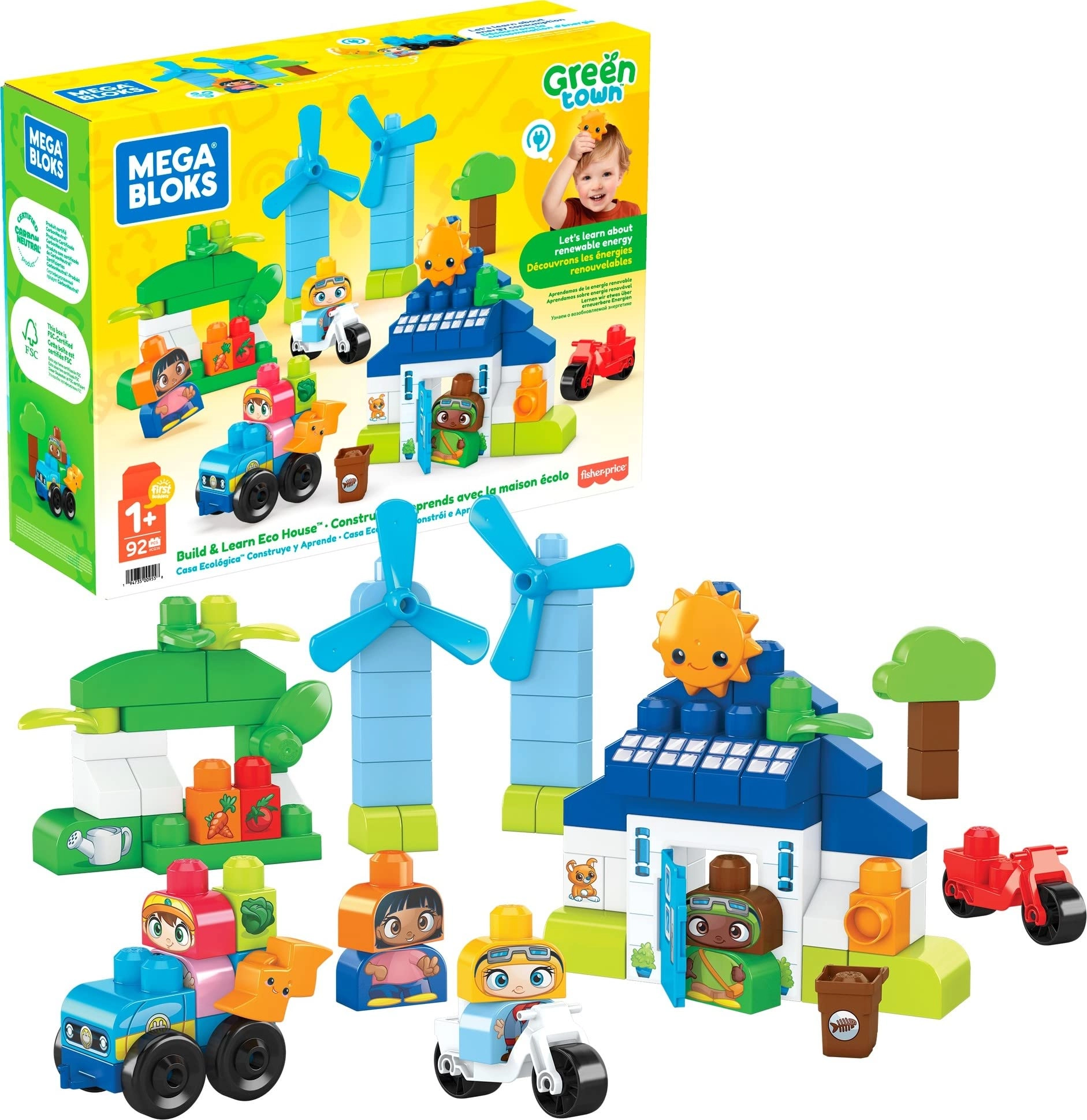 MEGA BLOKS Build & Learn Eco House - Green Town 88 pcs