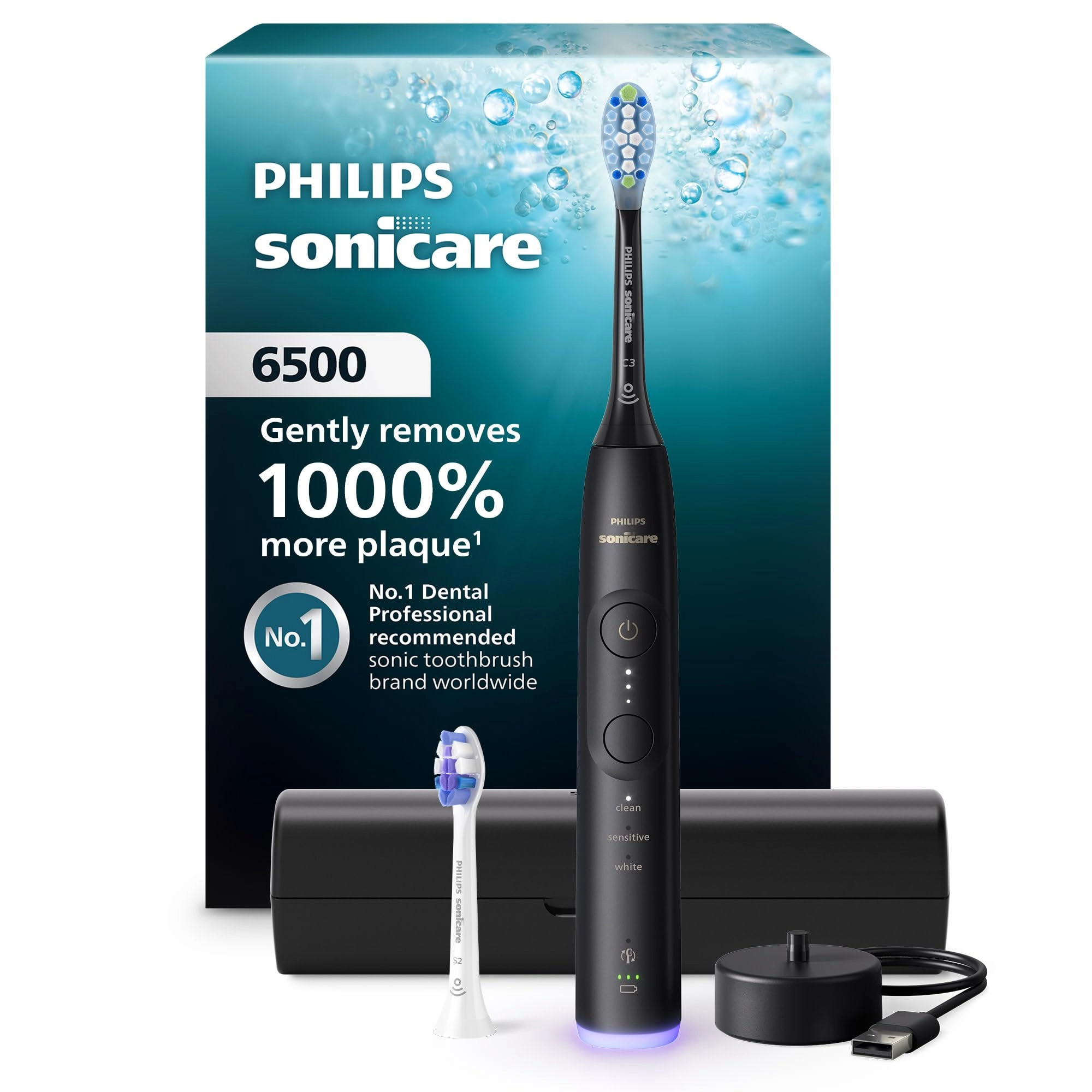 Philips Sonicare 6500 - Rechargeable Black 9 Brushing Settings