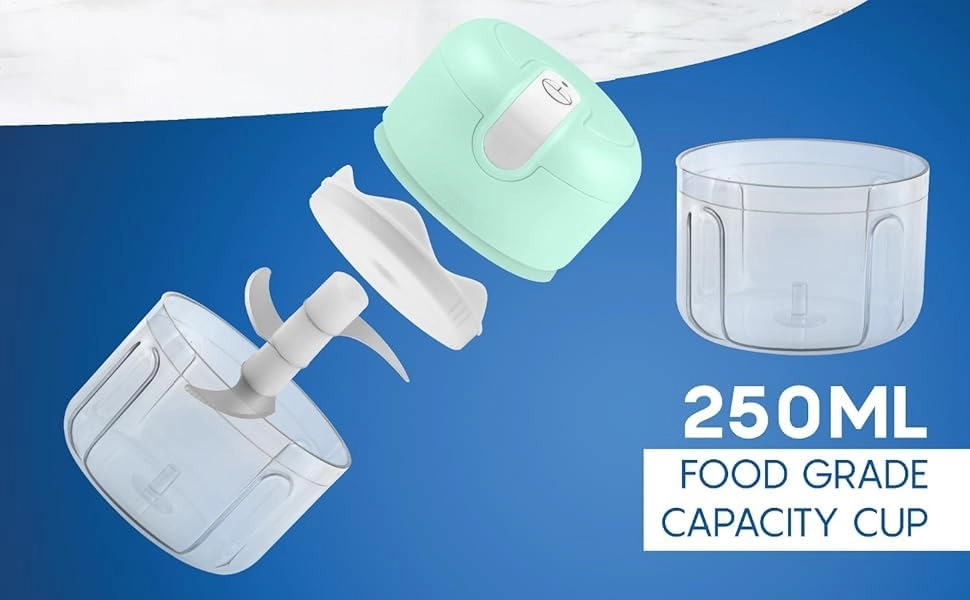 Mini Electric Chopper - 250ml Rechargeable Cordless